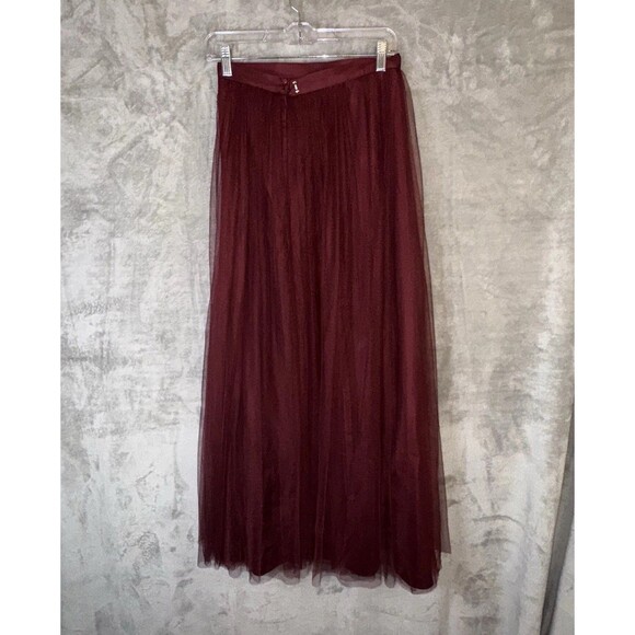 Jenny Yoo Collection Deep Red Tulle Maxi Skirt Sz 4 Whimsigoth Vampire Ballet - Picture 3 of 9